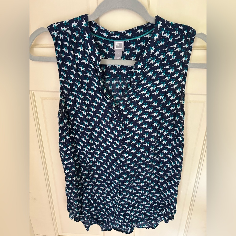 Women's Tank Top in Navy and Teal